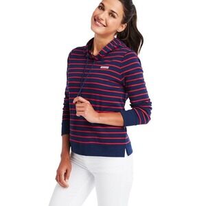 Vineyard Vines Break Stripe Hoodie Pullover Sweatshirt Top Women's Medium